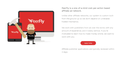Peerfly website main page